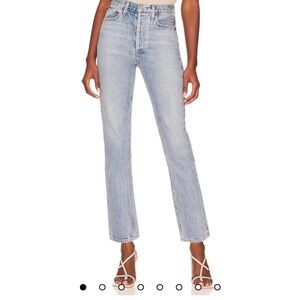 Agolde Jeans - Riley high rise straight crop in renewal wash